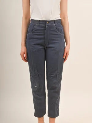 1950s Women Flannel Lined Front Zip Denim