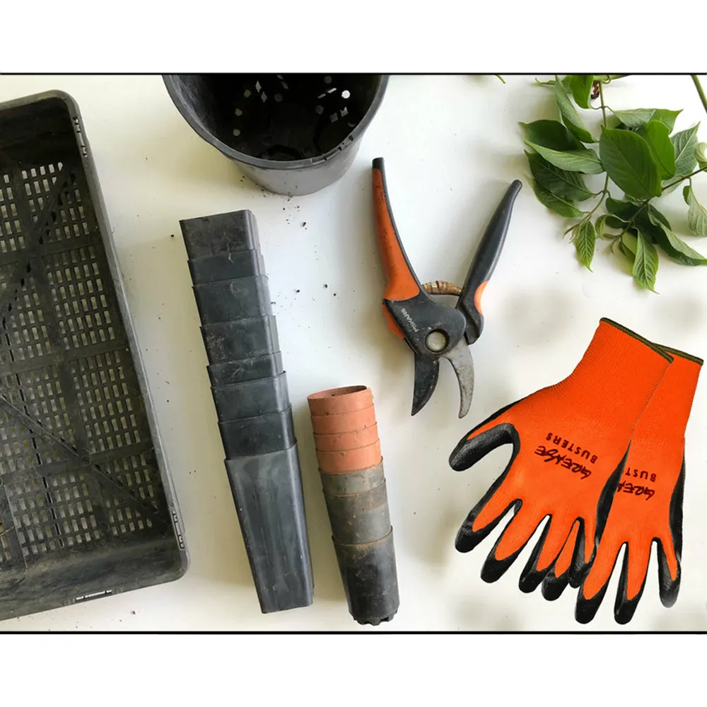 6 Pair Abrasion Resistant Work Gloves Nitrile Foam Palm Coated Safety Size Large