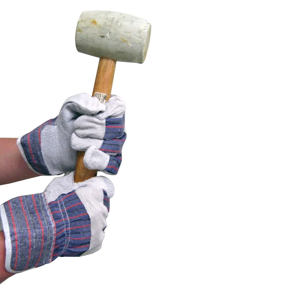 6 Pair Work Gloves Leather Palm Safety Split Cowhide Welding Cuff Large Washable