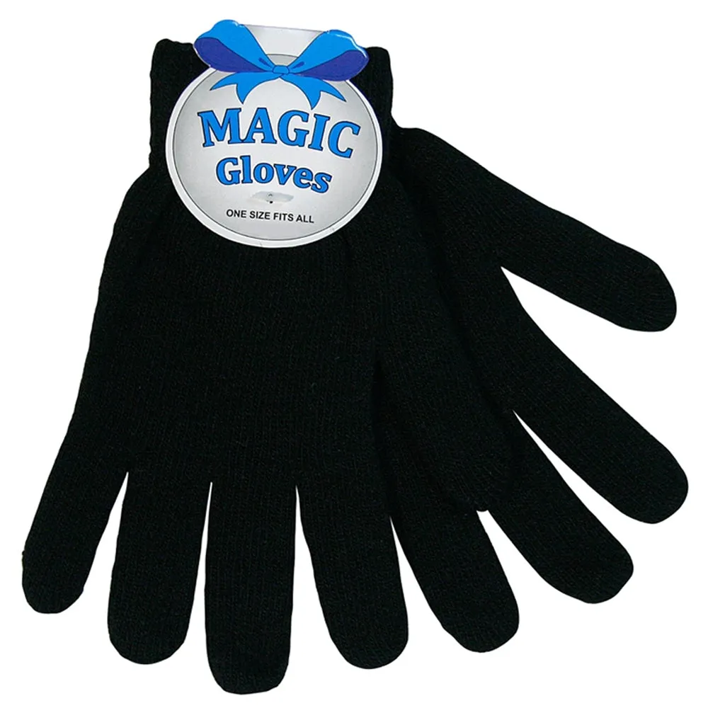 6 Pairs Adult Winter Knitted Magic Stretch Gloves Warm Mittens Black Soft Gloves