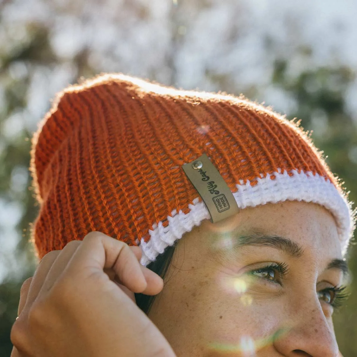 Beanie - Orange and White Reversible (Final Sale)