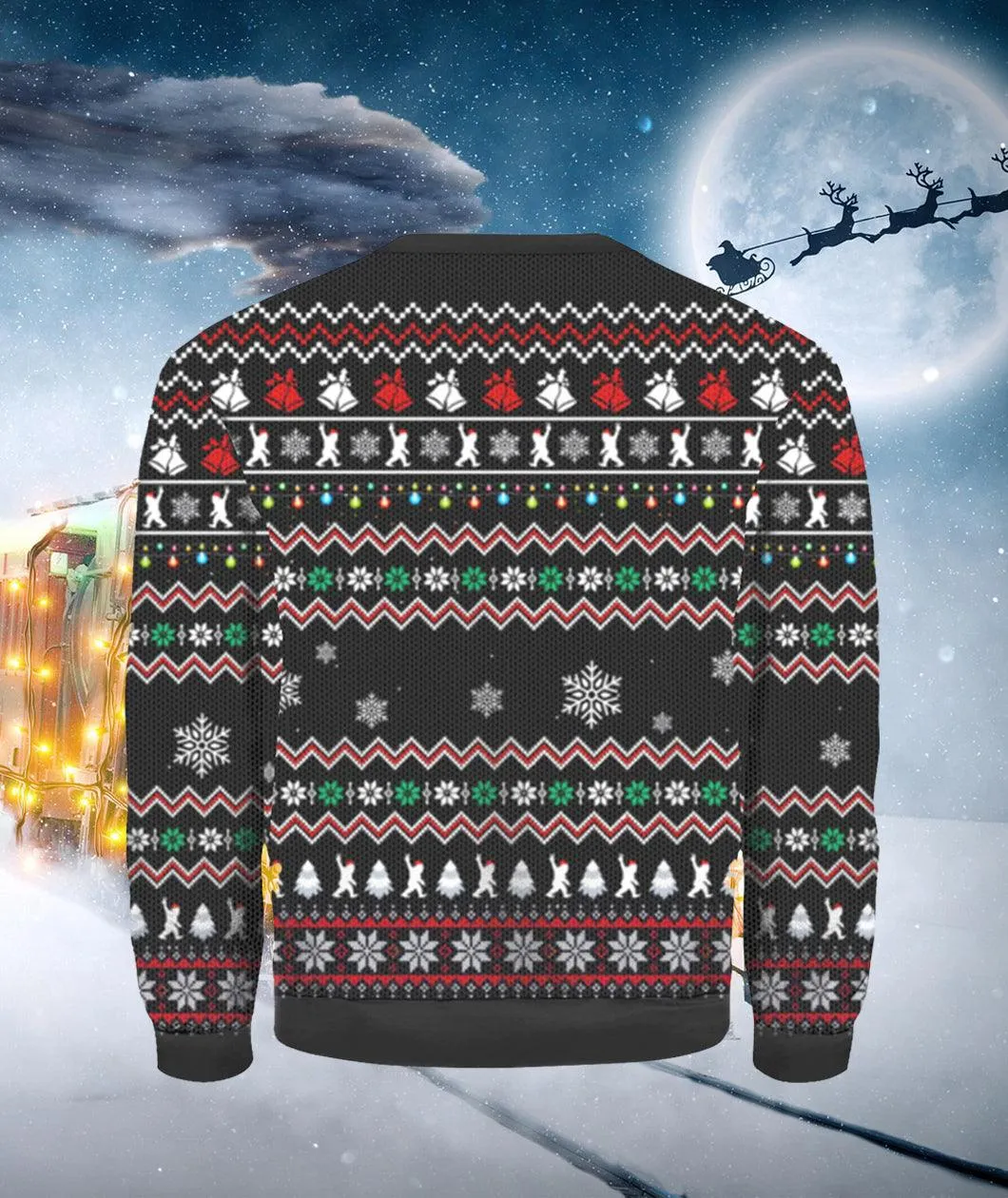 Bigfoot Squatchin' Through The Snow Ugly Sweater
