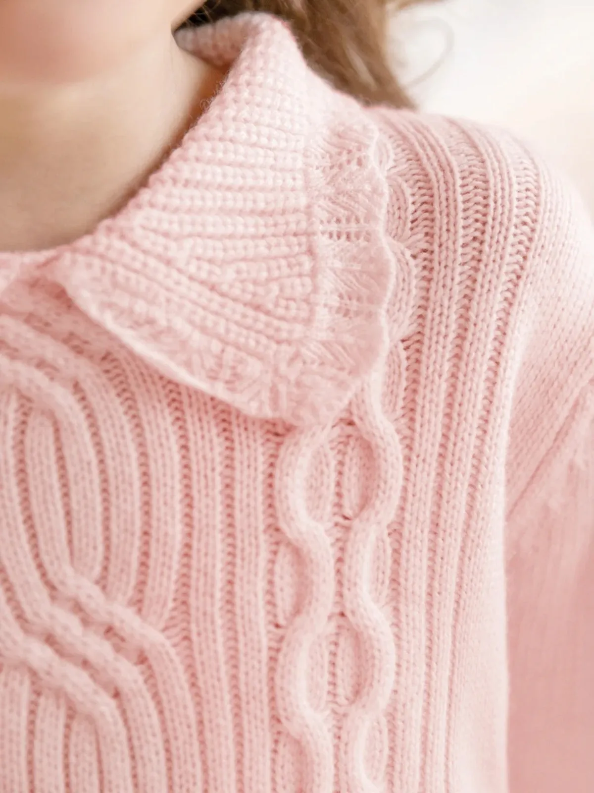 Cable Knit Collared Sweater