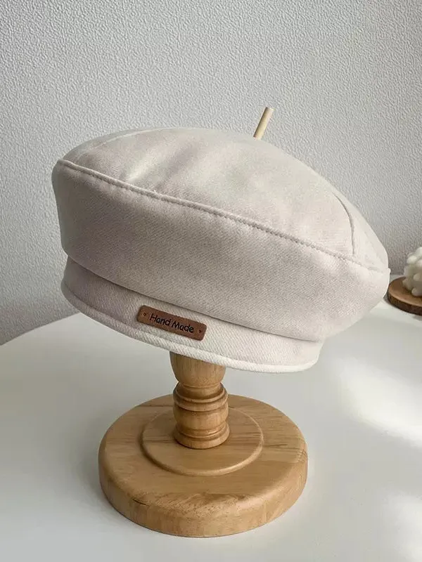 Casual Keep Warm Solid Color Beret Hat