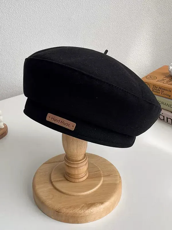 Casual Keep Warm Solid Color Beret Hat
