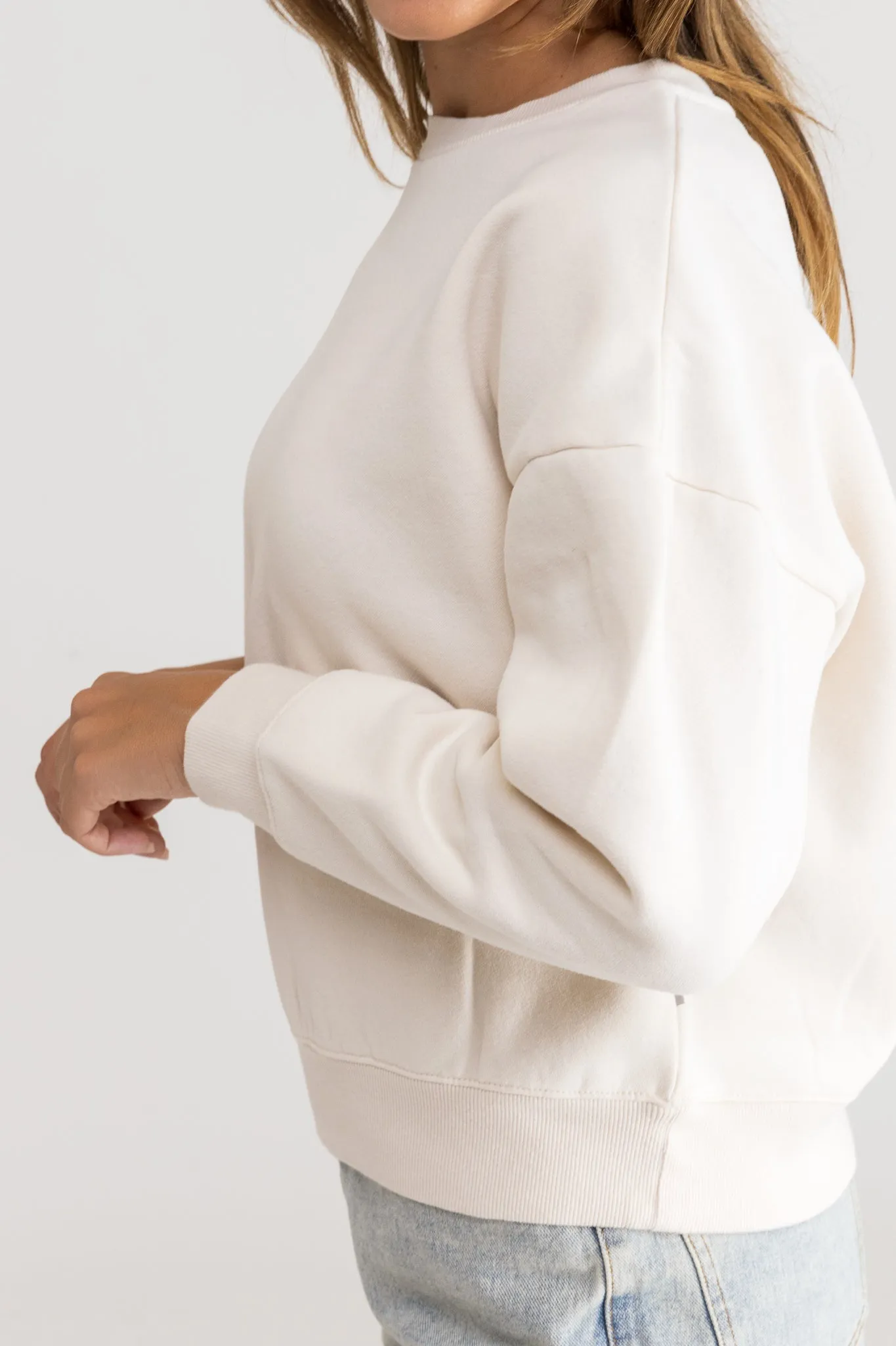 Classic Crew Neck Fleece Vintage White