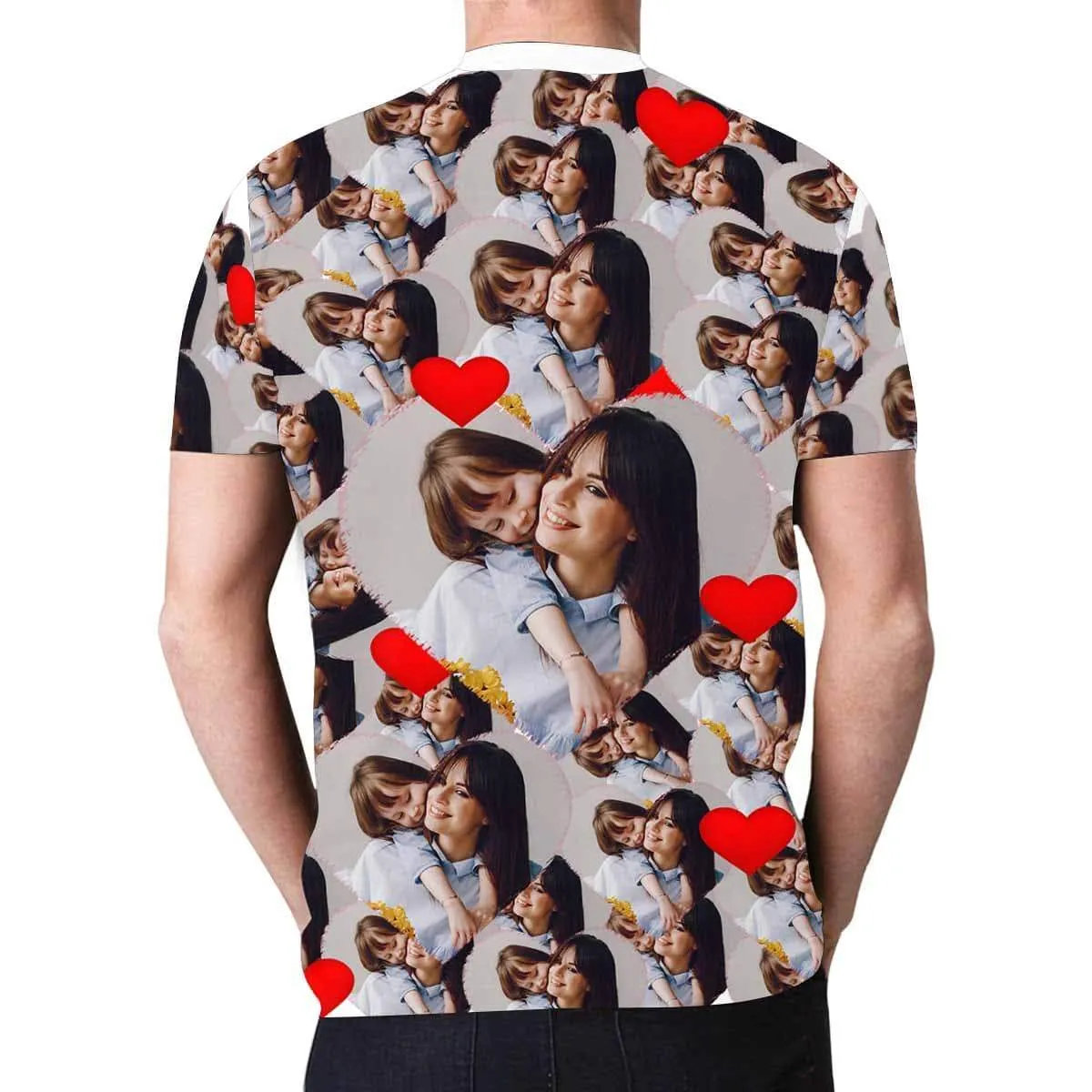 Custom Photo Love Heart Men's T-shirt