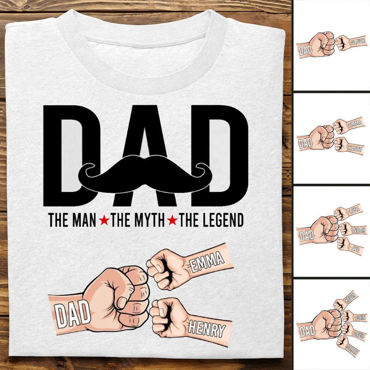Family - Dad The Man The Myth The Legend - Personalized T-Shirt, Hoodie(NV)
