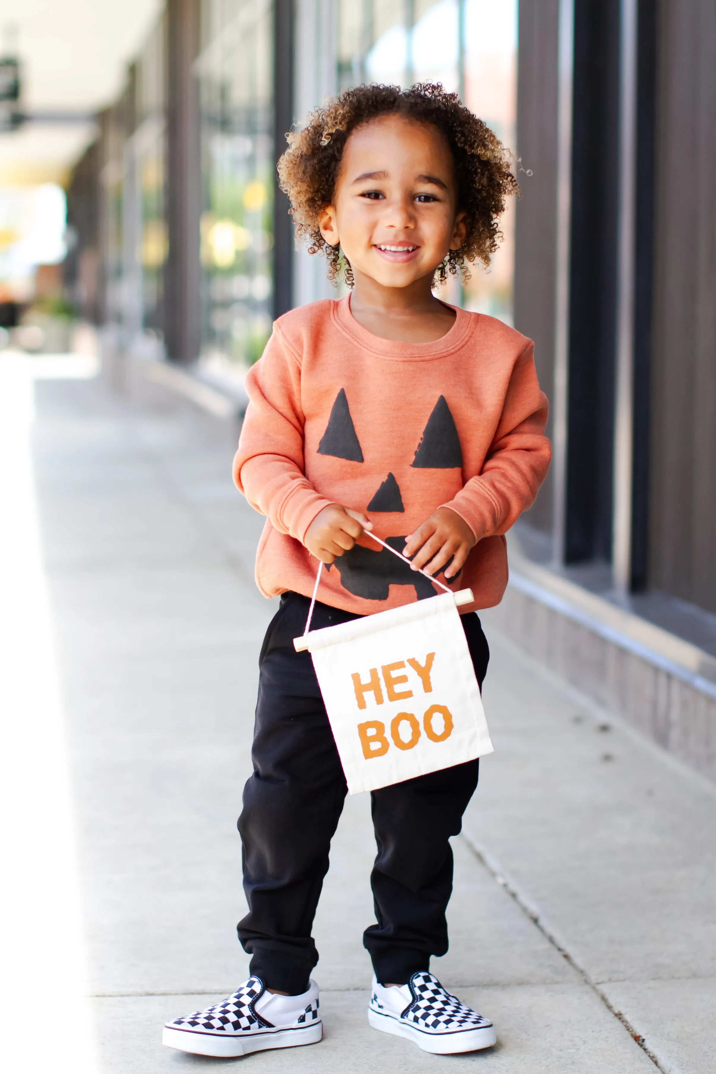 Jack-O-Lantern Puff Print Pullover in Autumn