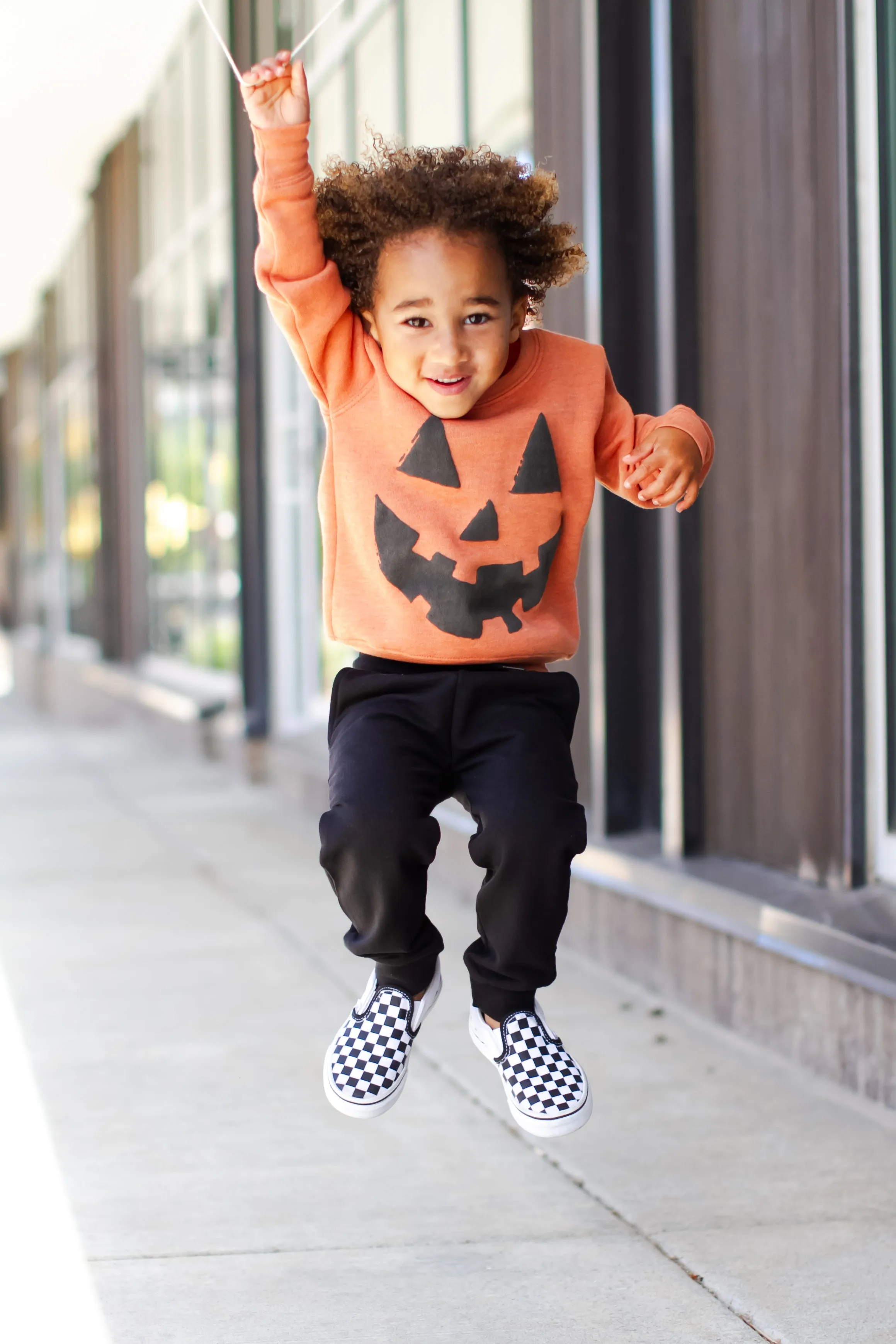 Jack-O-Lantern Puff Print Pullover in Autumn