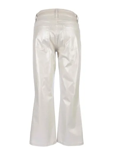 KELSEY HIGH RISE FAB AB ANKLE FLARE WITH WIDE HEM Silver