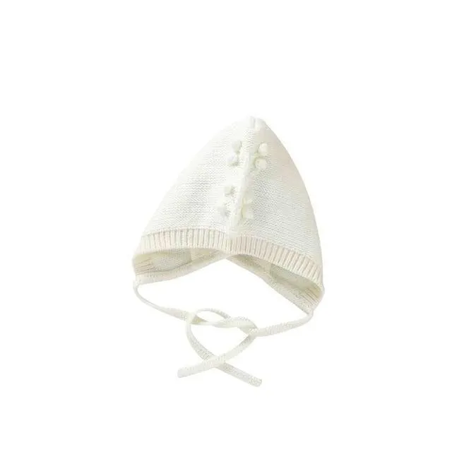 Knitted Cherry Pattern Bonnet