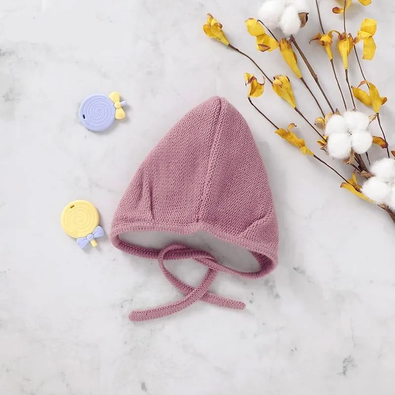 Knitted Cherry Pattern Bonnet