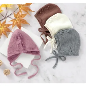 Knitted Cherry Pattern Bonnet