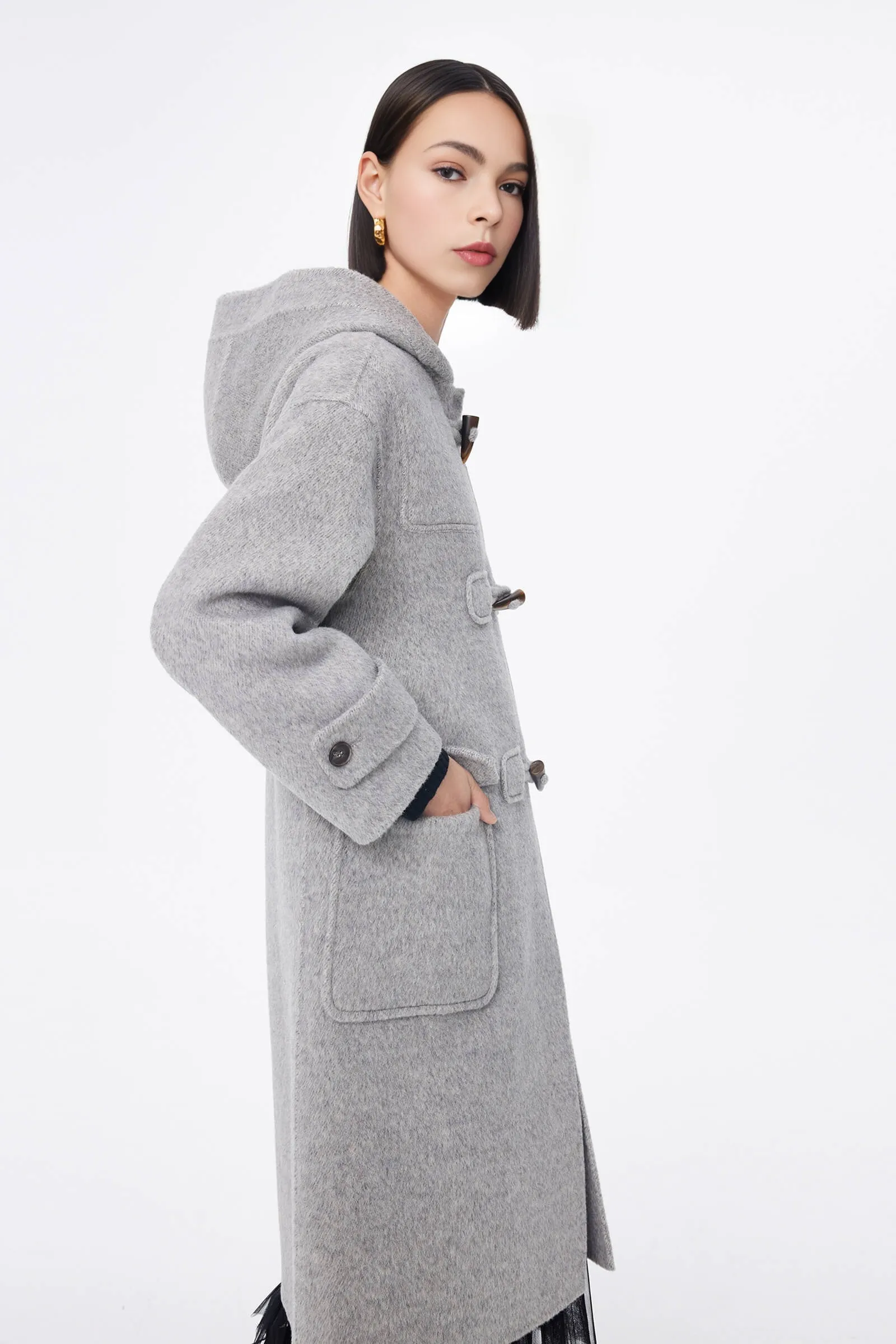 LILY Age-Reducing Hooded Woolen Coat