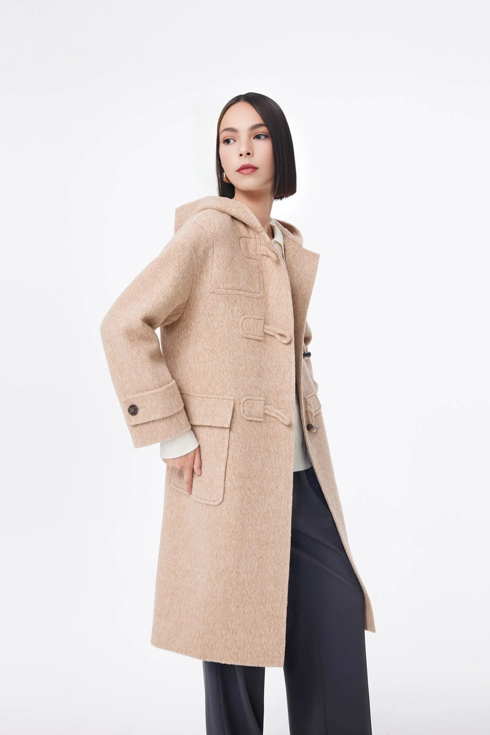 LILY Age-Reducing Hooded Woolen Coat