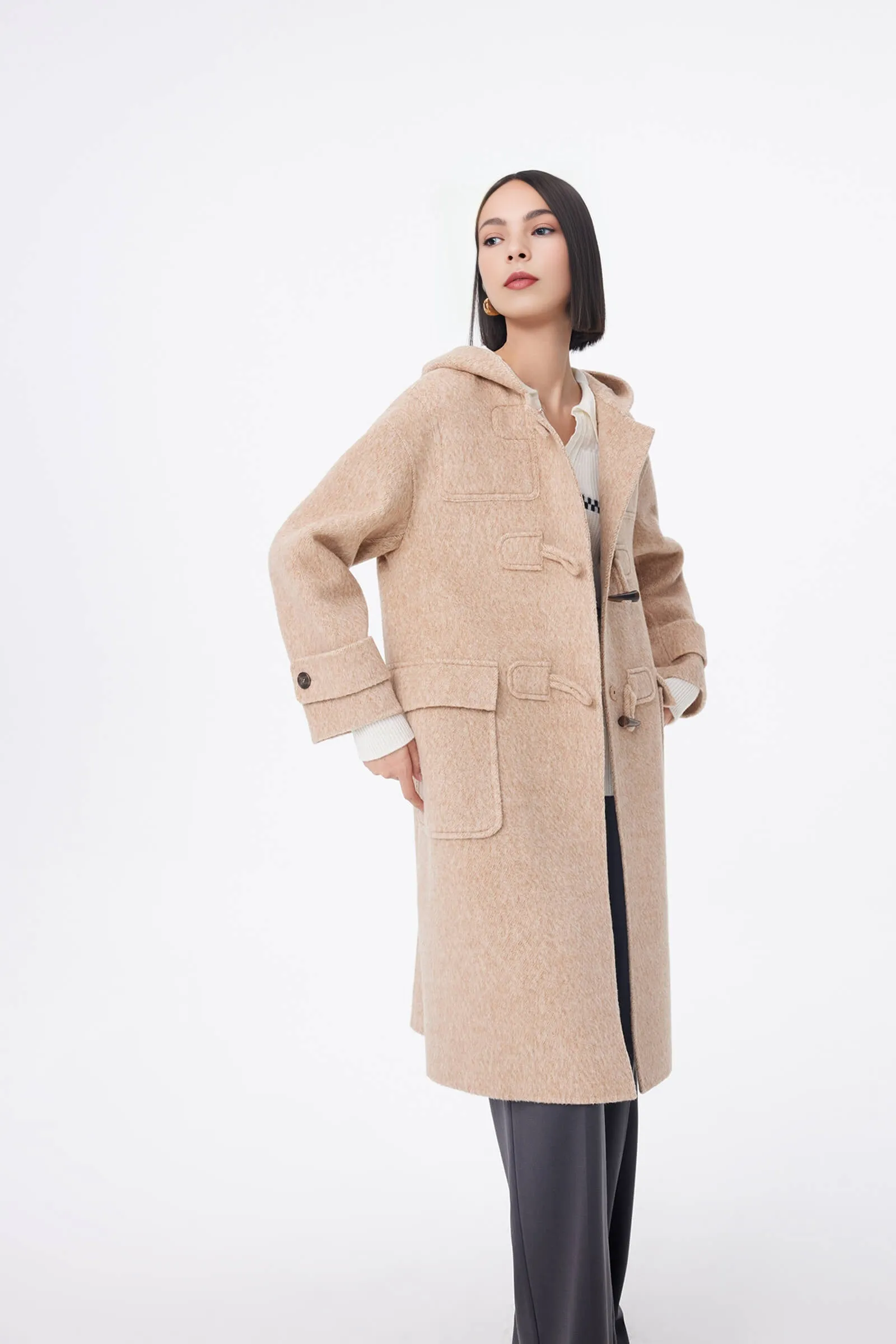 LILY Age-Reducing Hooded Woolen Coat