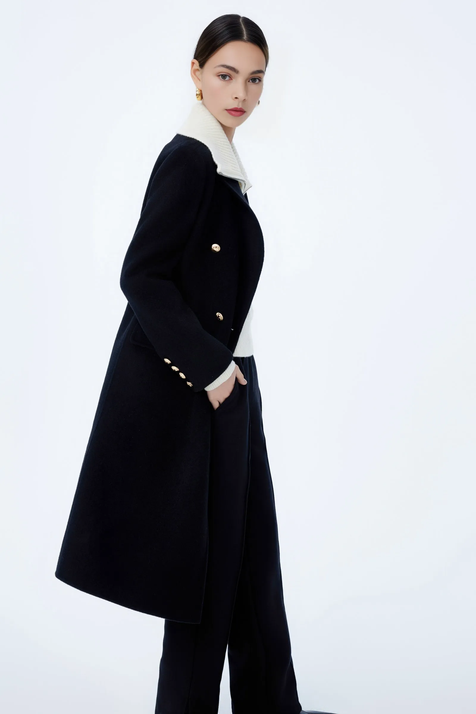 LILY Double-Breasted Wool-Blend Coat
