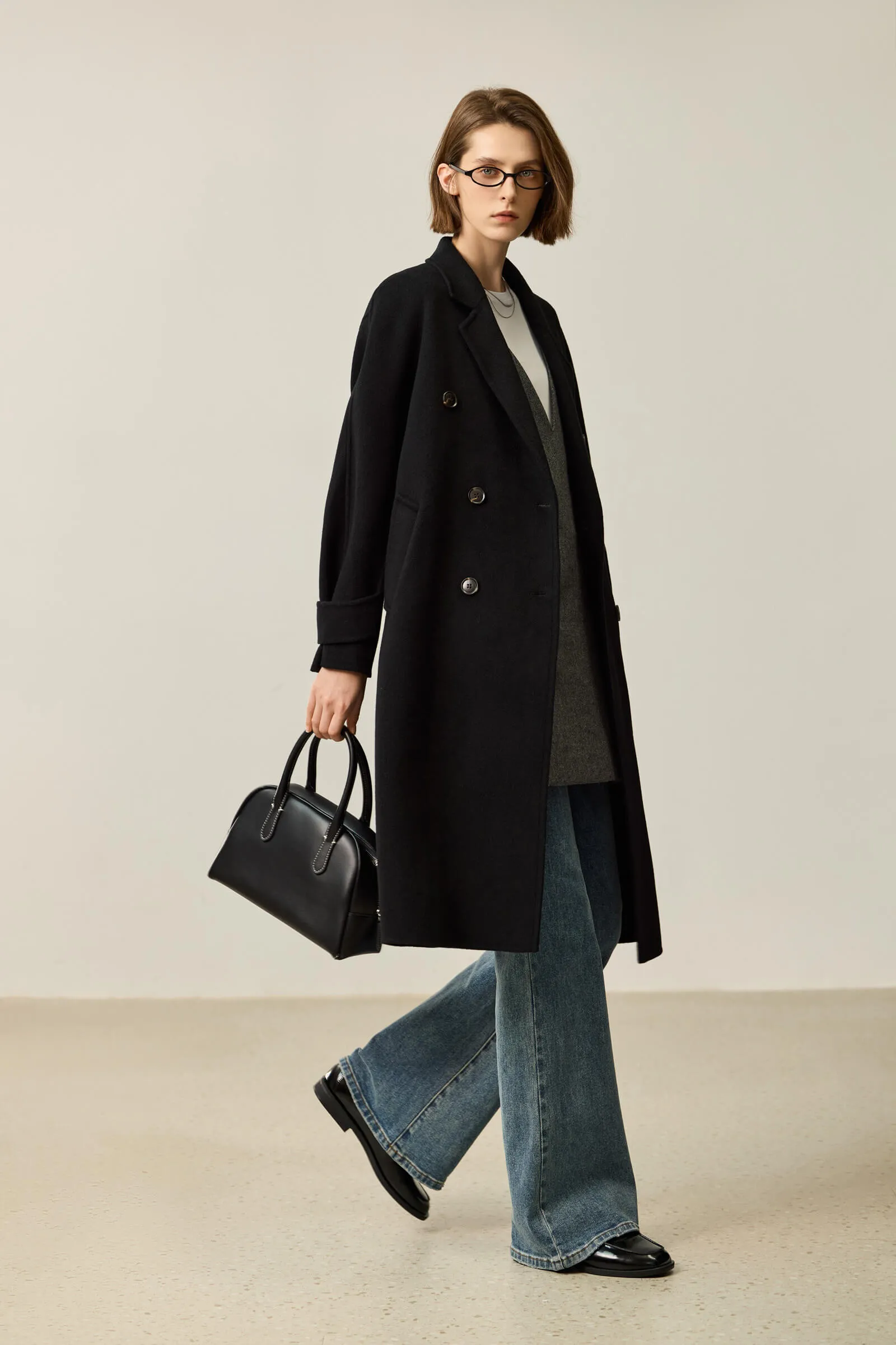 LILY Hepburn-Style Premium Double-Faced Wool Coat
