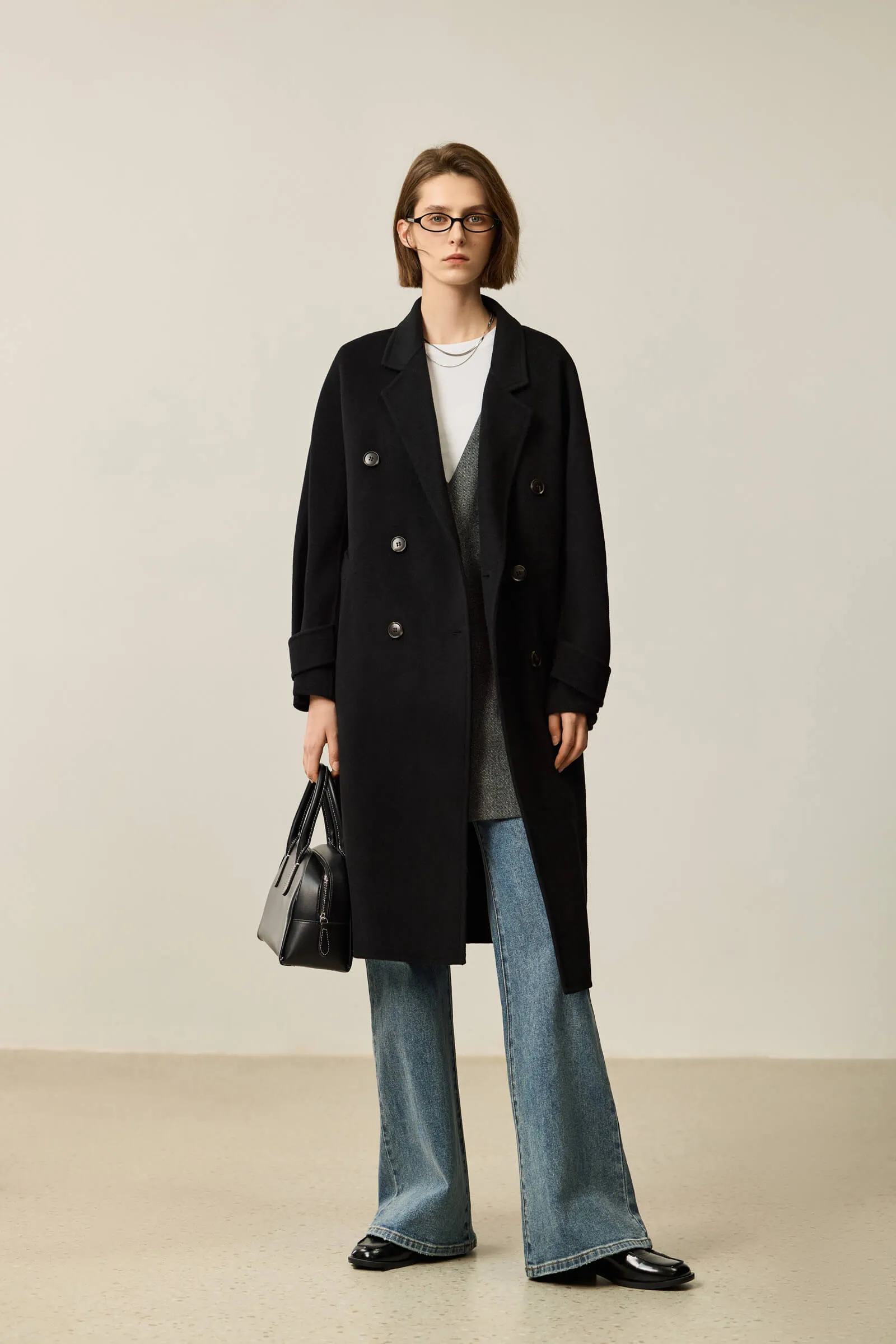 LILY Hepburn-Style Premium Double-Faced Wool Coat