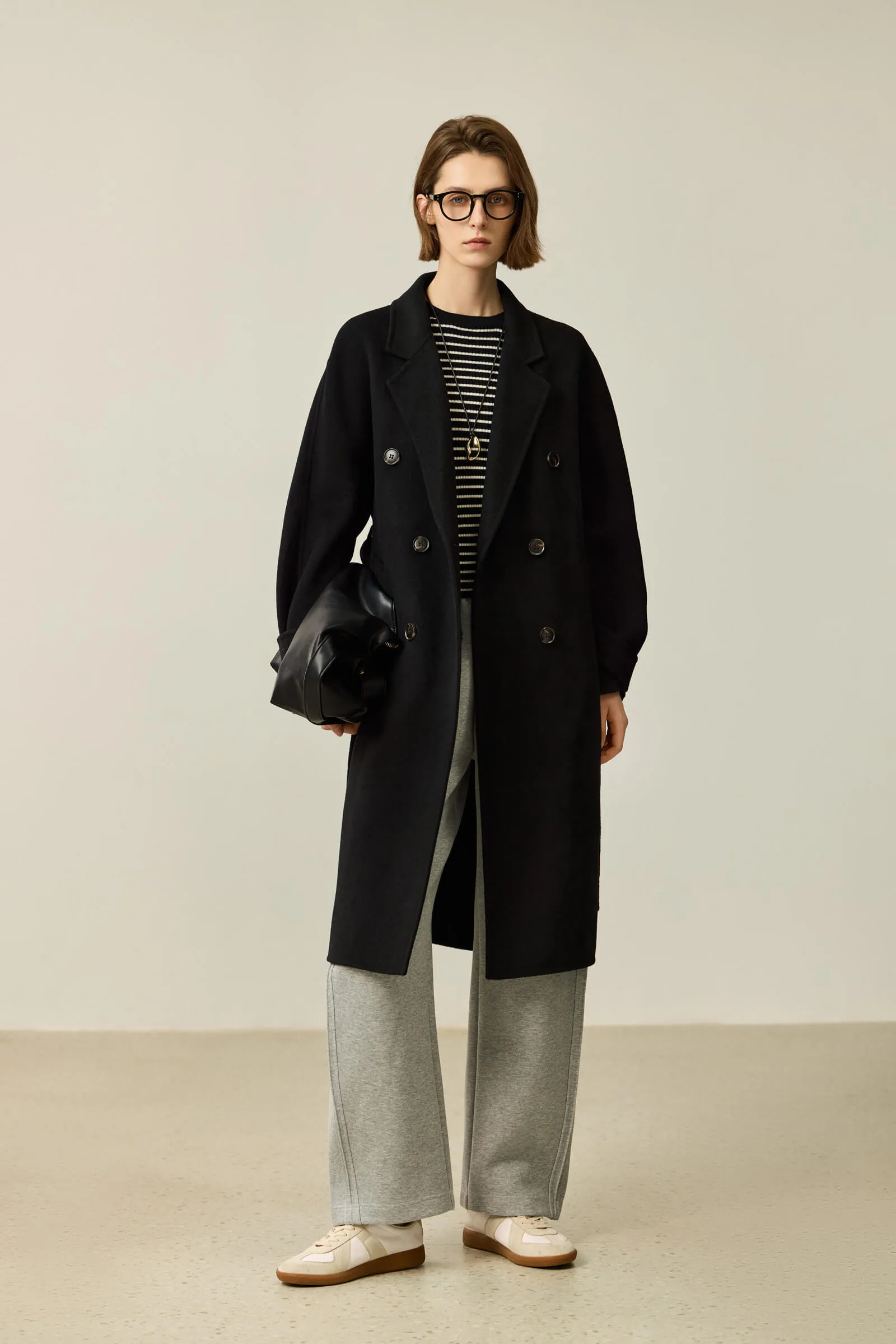 LILY Hepburn-Style Premium Double-Faced Wool Coat