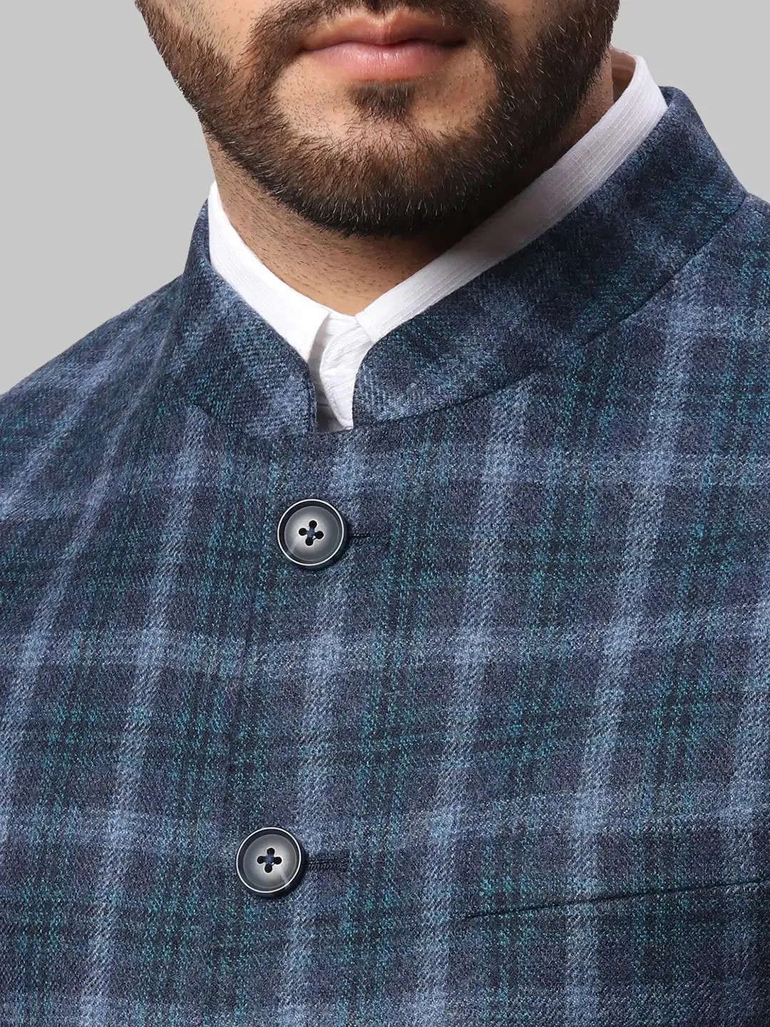 Men Grey Slim Fit Wool Waist Coat
