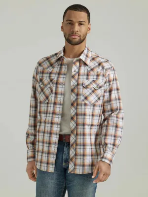 Men's Wrangler Retro® Long Sleeve Sawtooth Snap Pocket Western Shirt in Spiced Plaid - 112346238