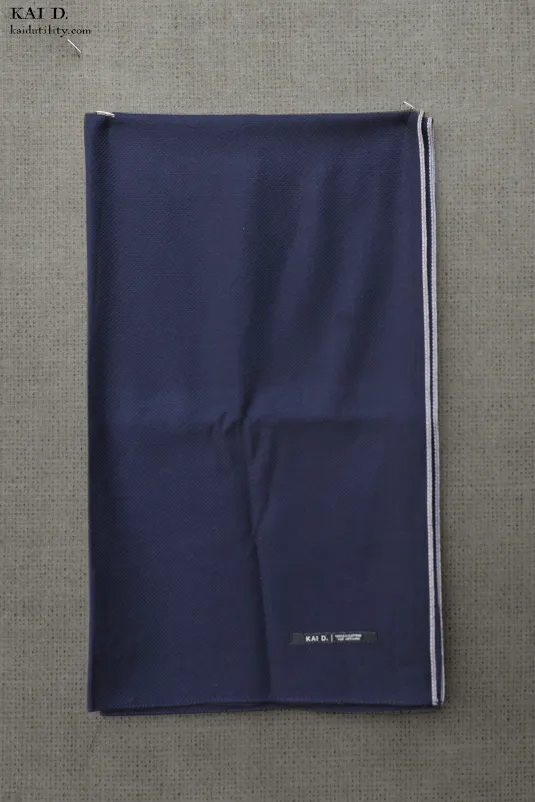 Mini Basket Weave Indigo Cotton Scarf