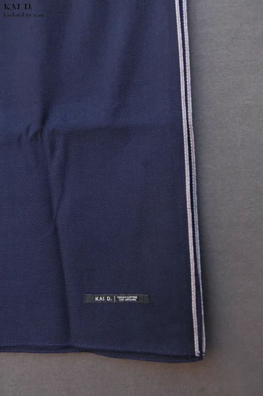 Mini Basket Weave Indigo Cotton Scarf