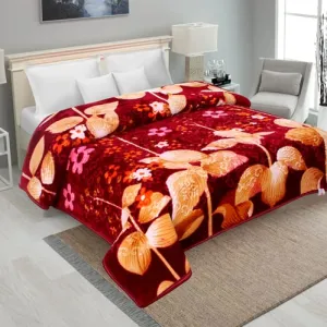 MUKHAKSH (Pack of 1 Indian Warm Woolen Winter Multicolour Mink Double Bed Blanket (2 Kg), Print May varyvery Comfortale