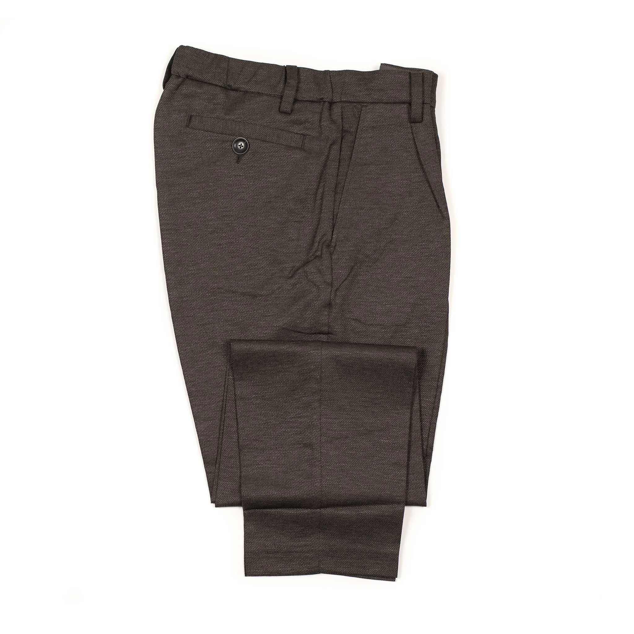 Pleated easy pants in espresso linen and rayon twill
