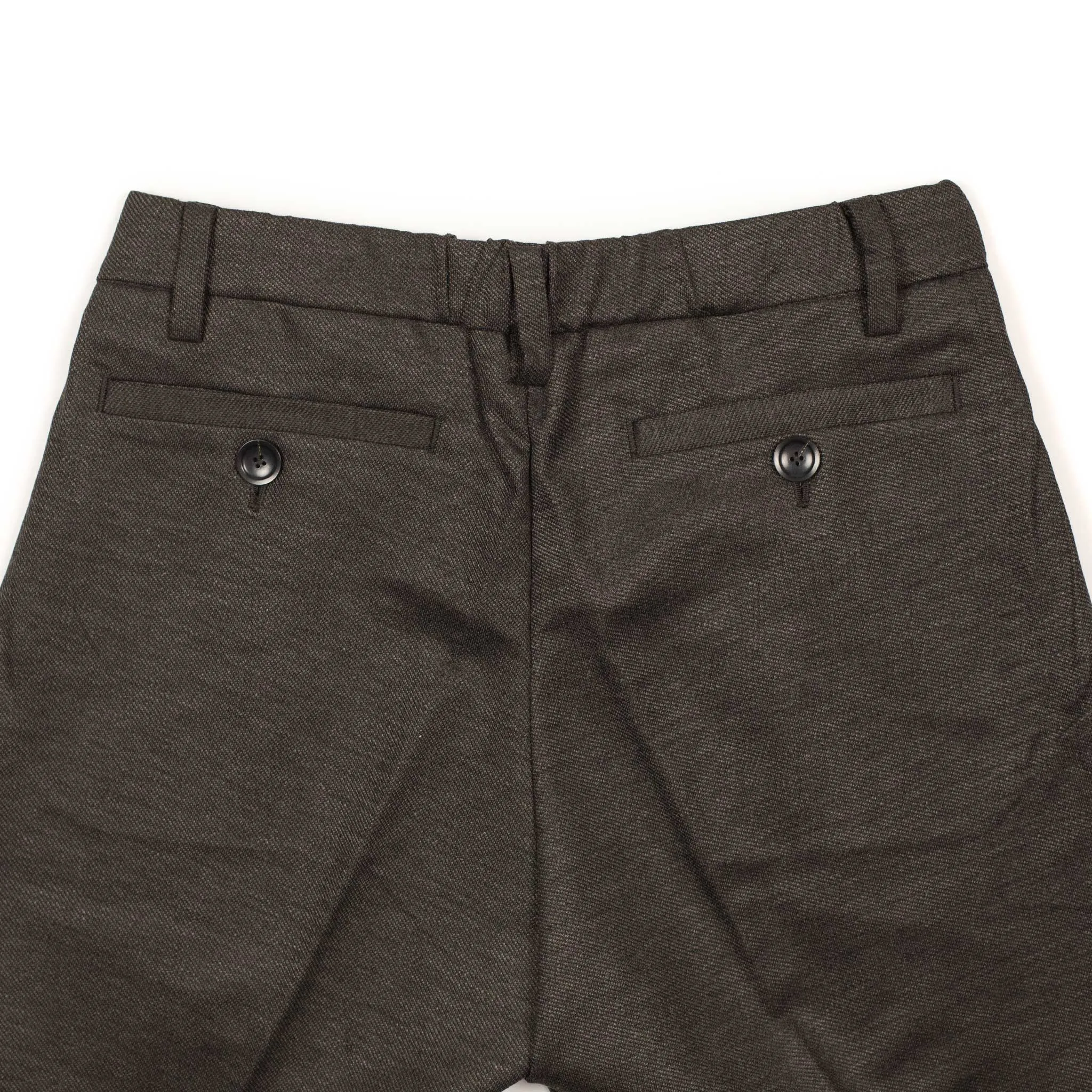 Pleated easy pants in espresso linen and rayon twill