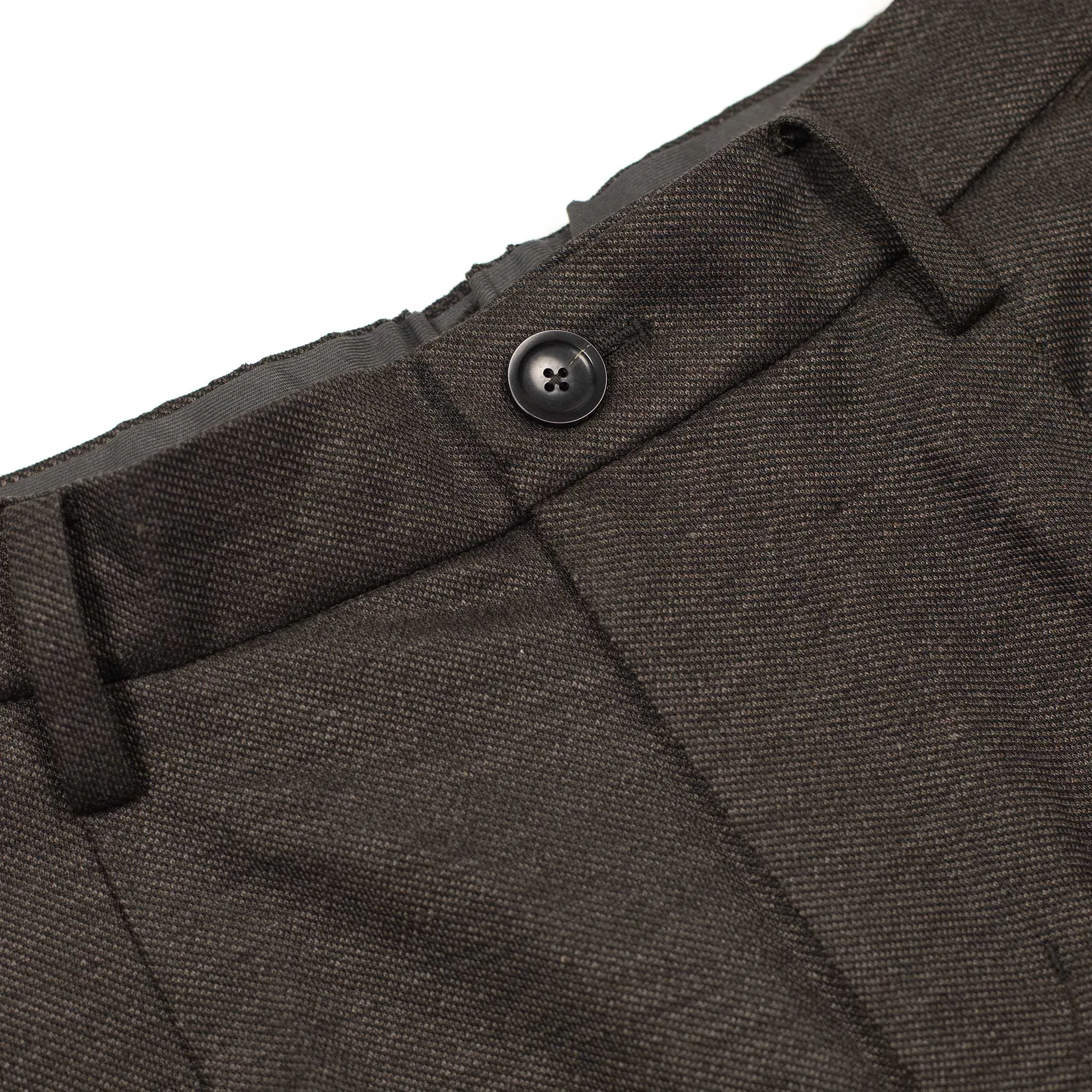 Pleated easy pants in espresso linen and rayon twill