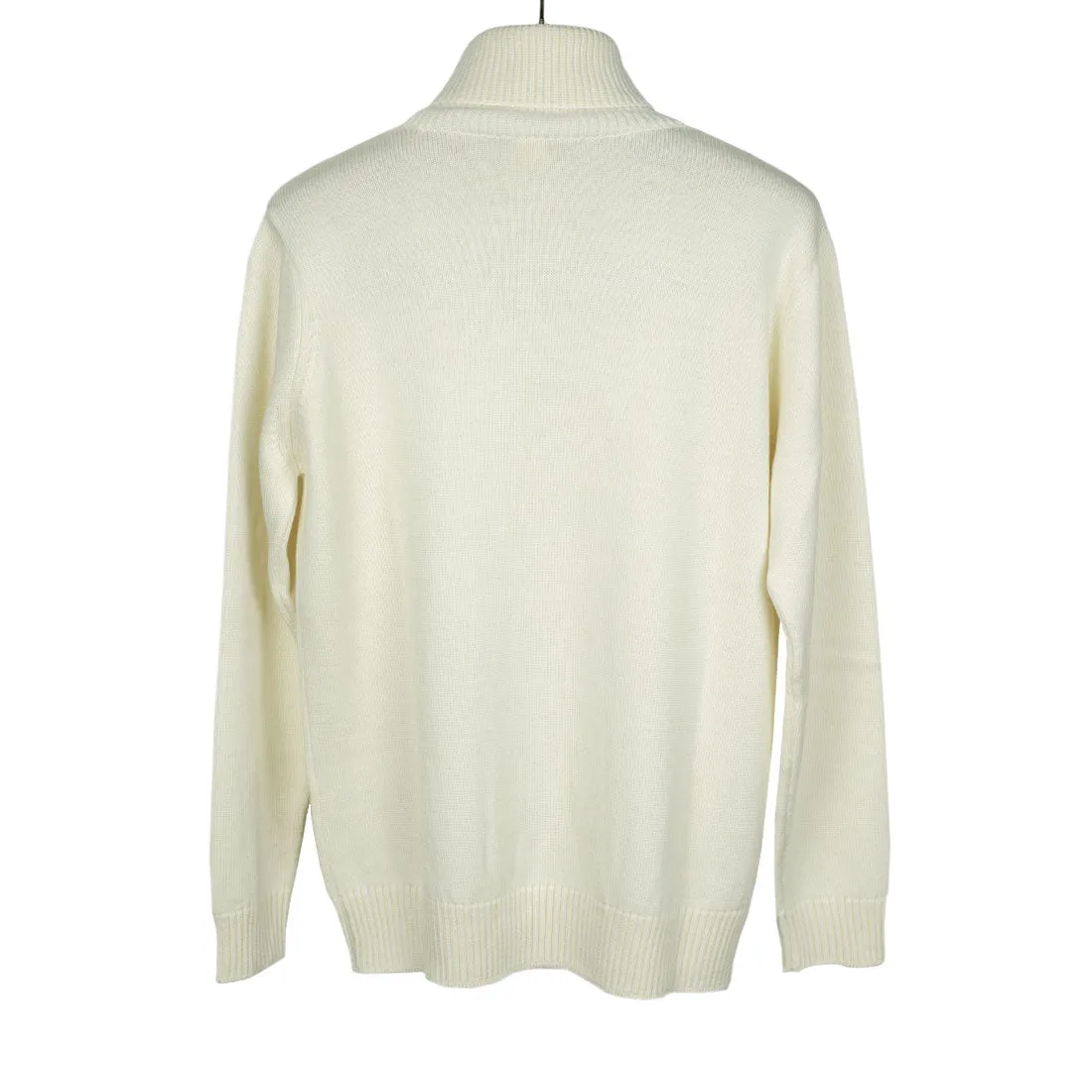 Rollneck sweater in panna ecru superfine merino wool (restock)