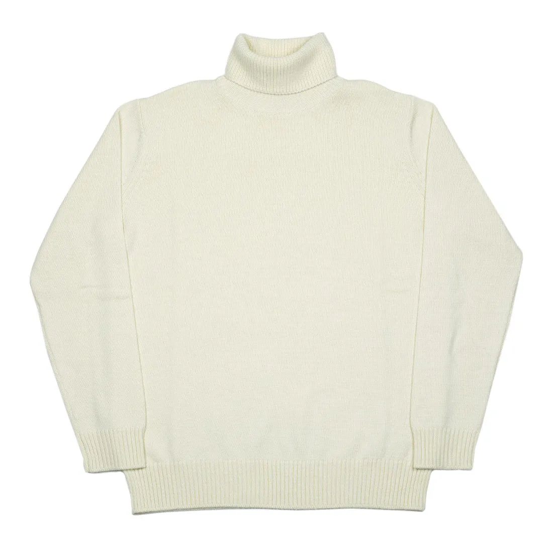 Rollneck sweater in panna ecru superfine merino wool (restock)