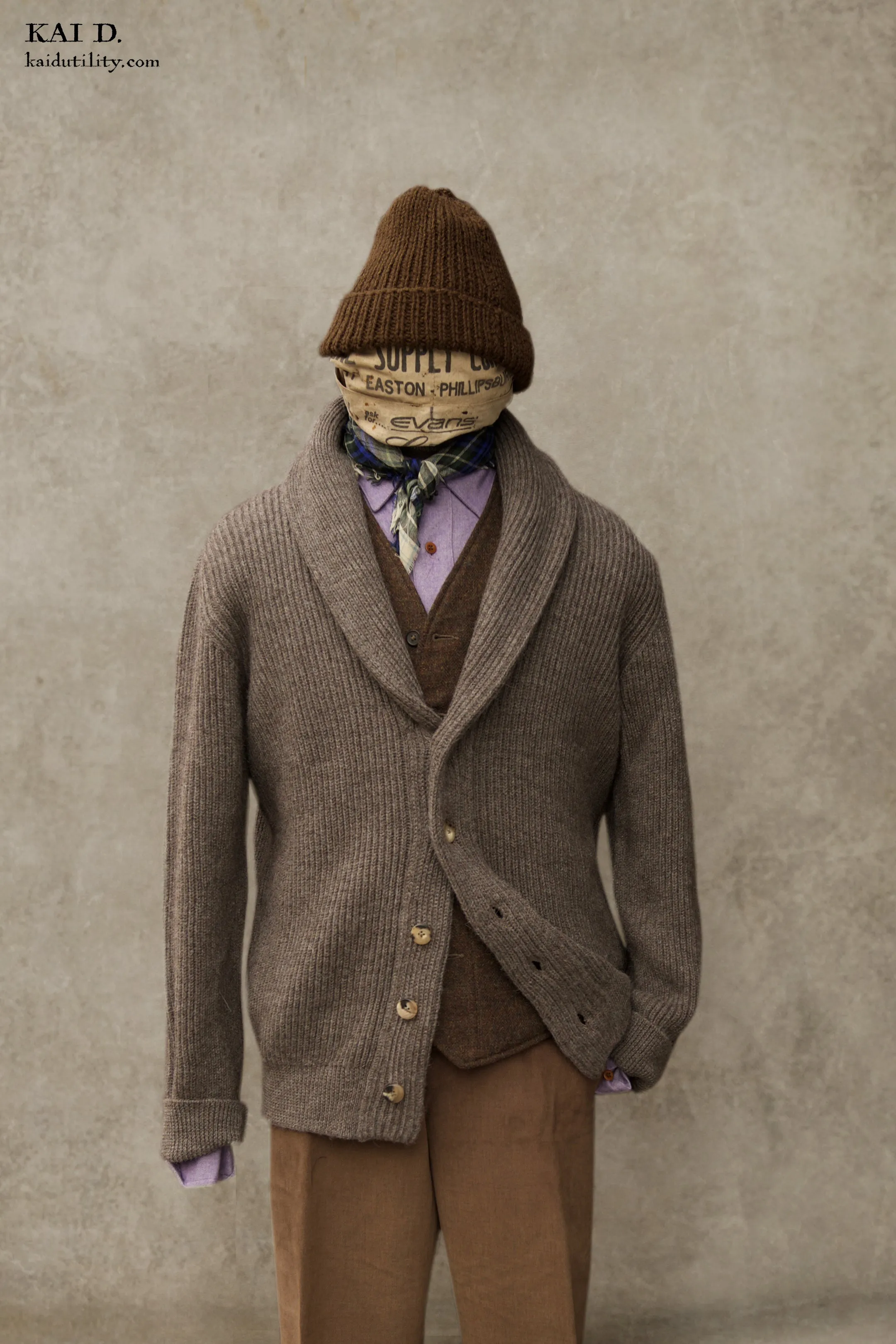 Shawl Collar Cardigan - Dark Grey - 48 (M), 52(XL)