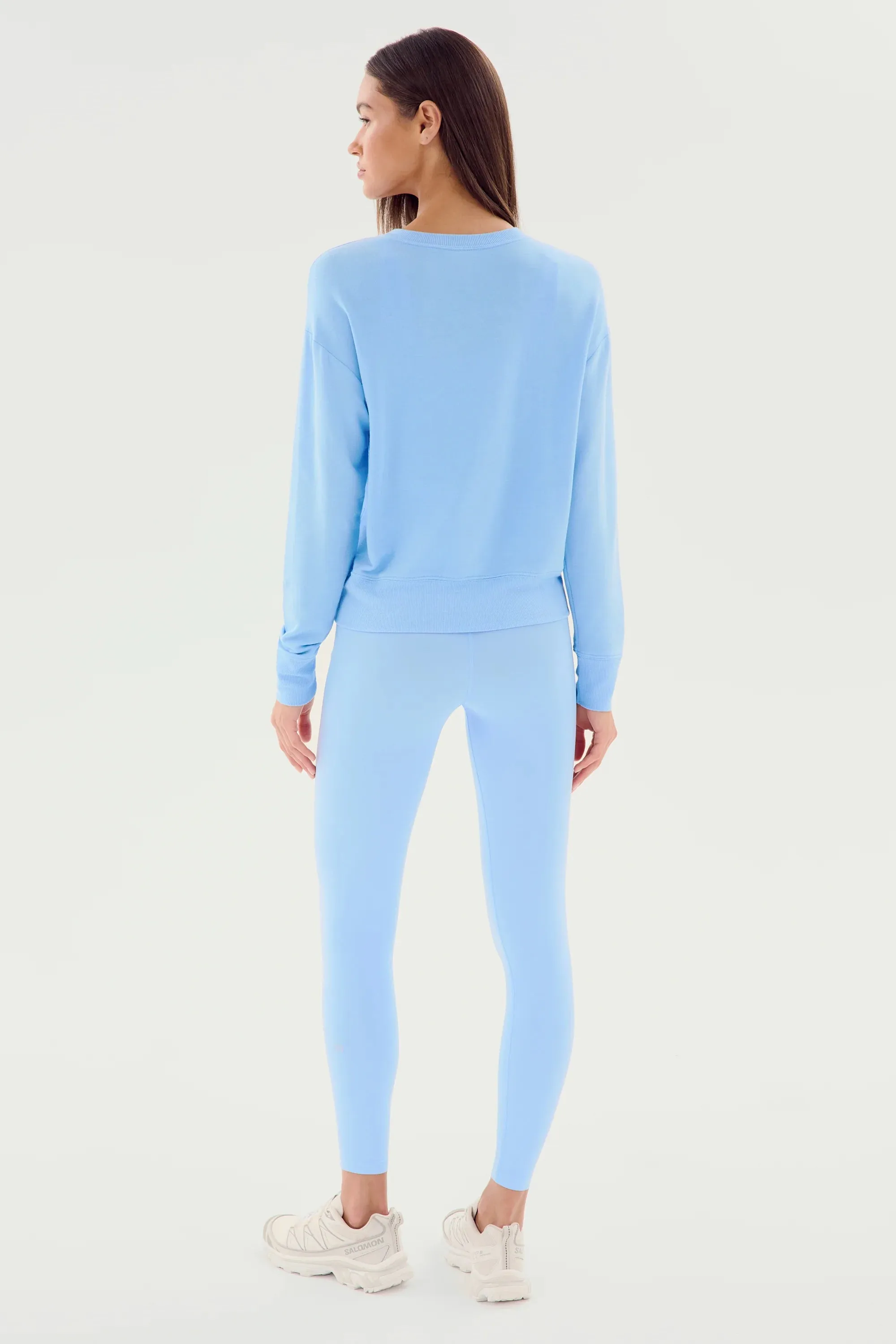 Splits59 Sonja Warm Up Long Sleeve Sweater in Sky