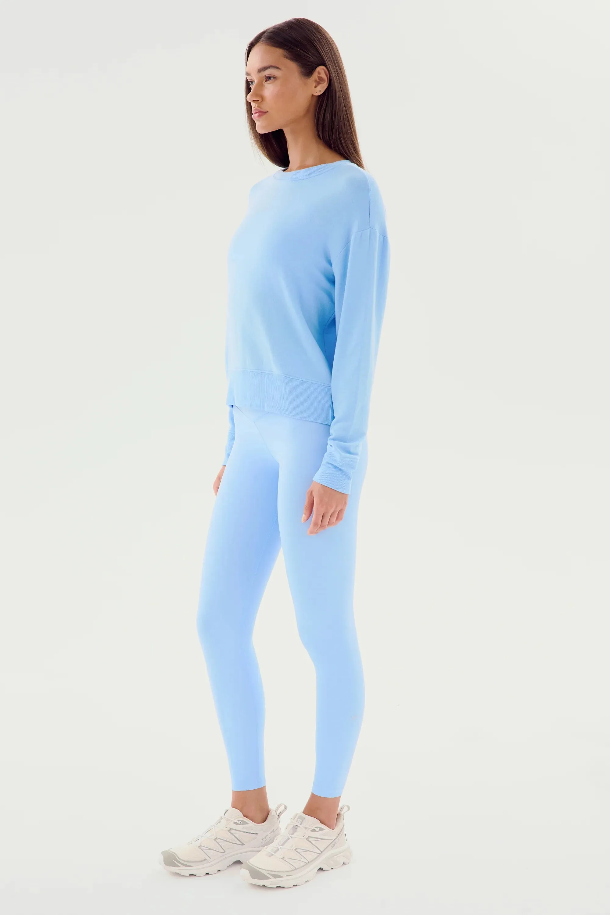Splits59 Sonja Warm Up Long Sleeve Sweater in Sky