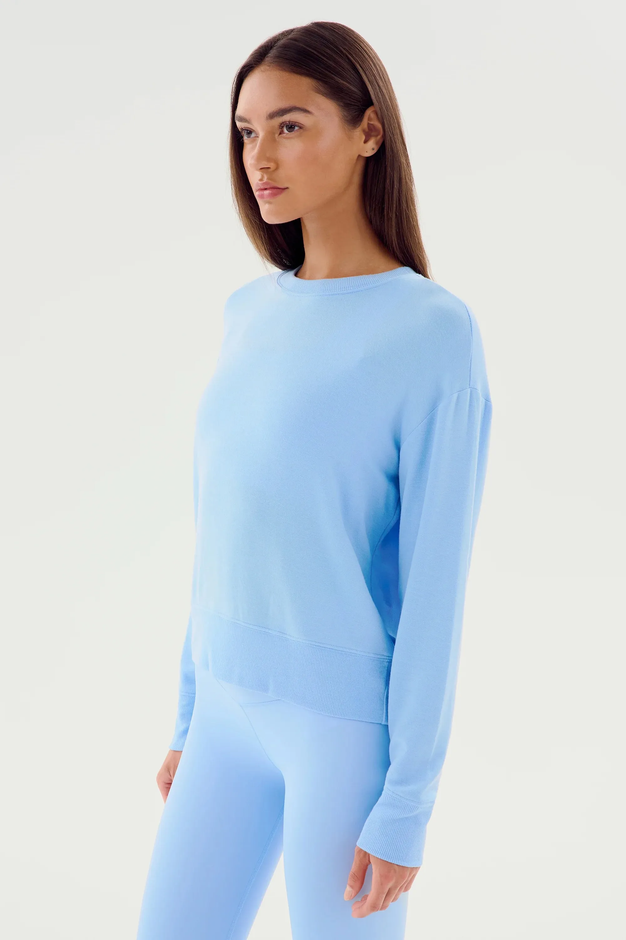 Splits59 Sonja Warm Up Long Sleeve Sweater in Sky