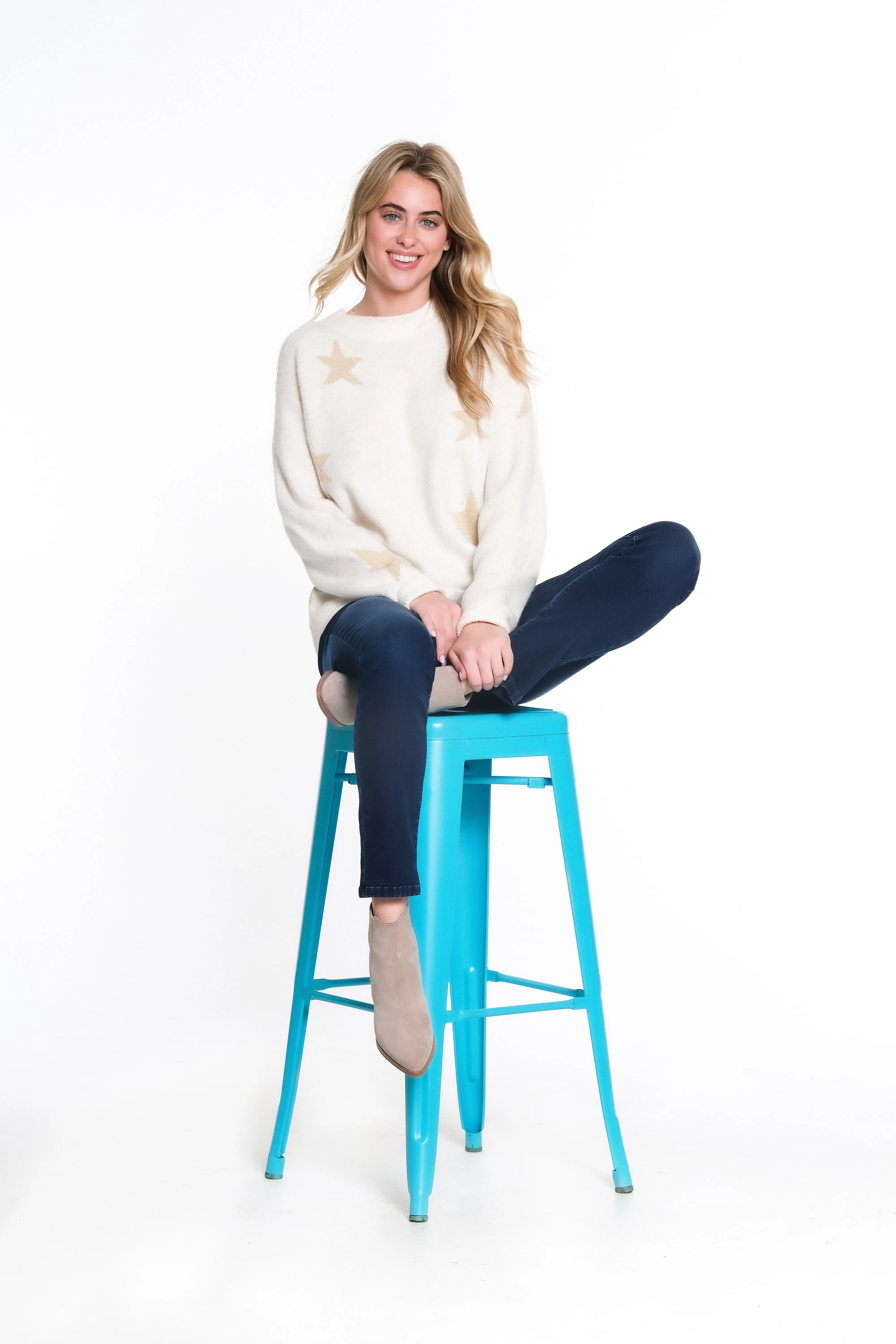 Star Jacquard Sweater - Cream