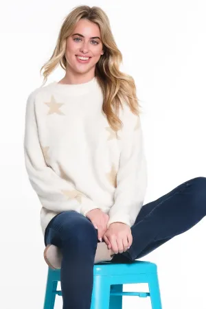 Star Jacquard Sweater - Cream