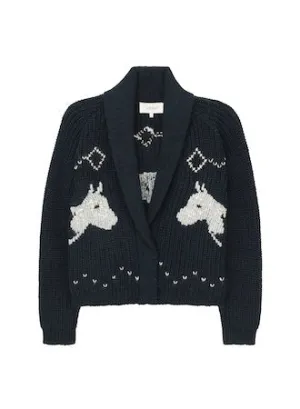 The Great - The Equestrian Lodge Cardigan in Navy