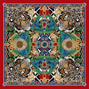 The Regal Tiger Silk Scarf | 90x90cm