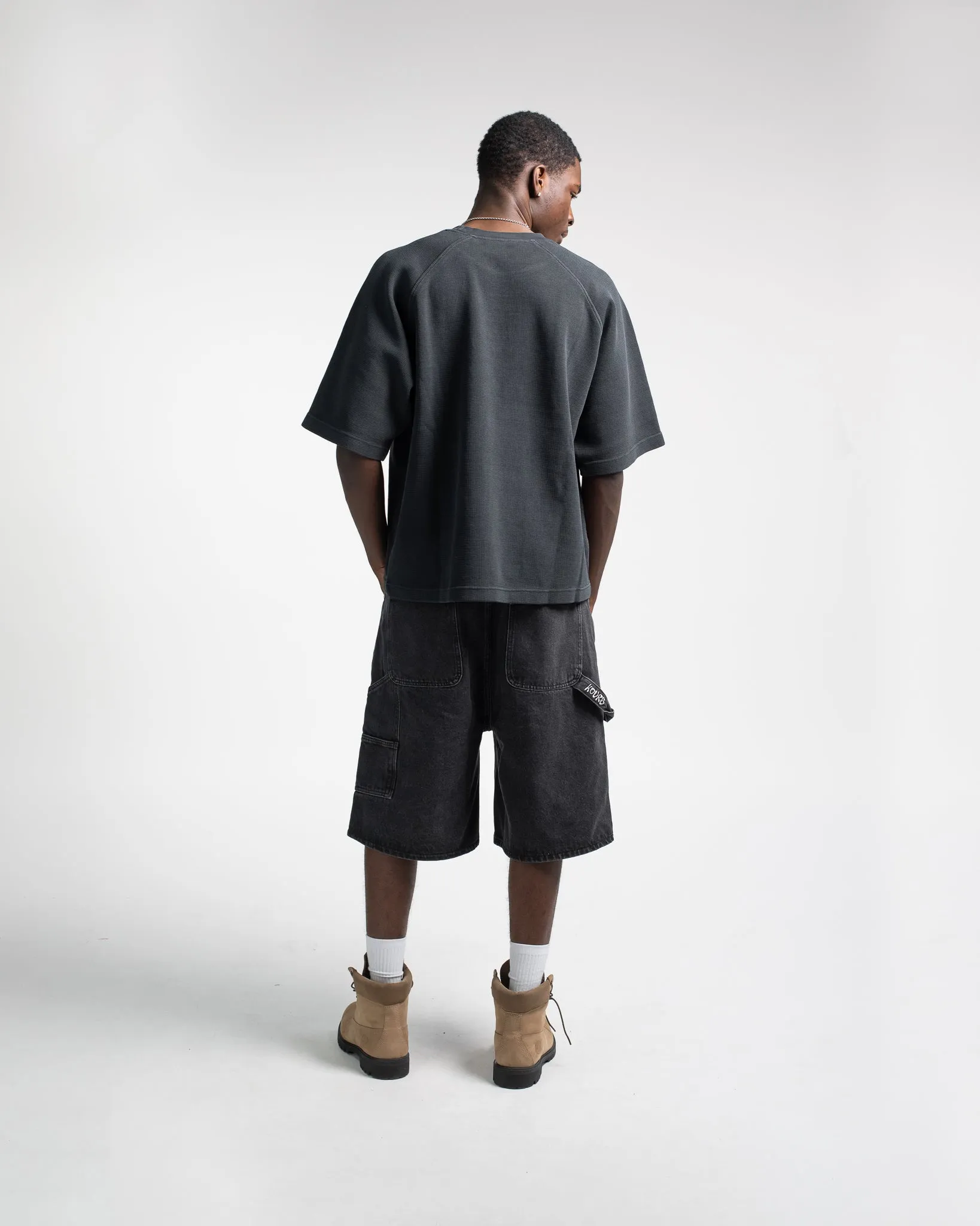 Thermal Boxy T-Shirt - Vintage Black