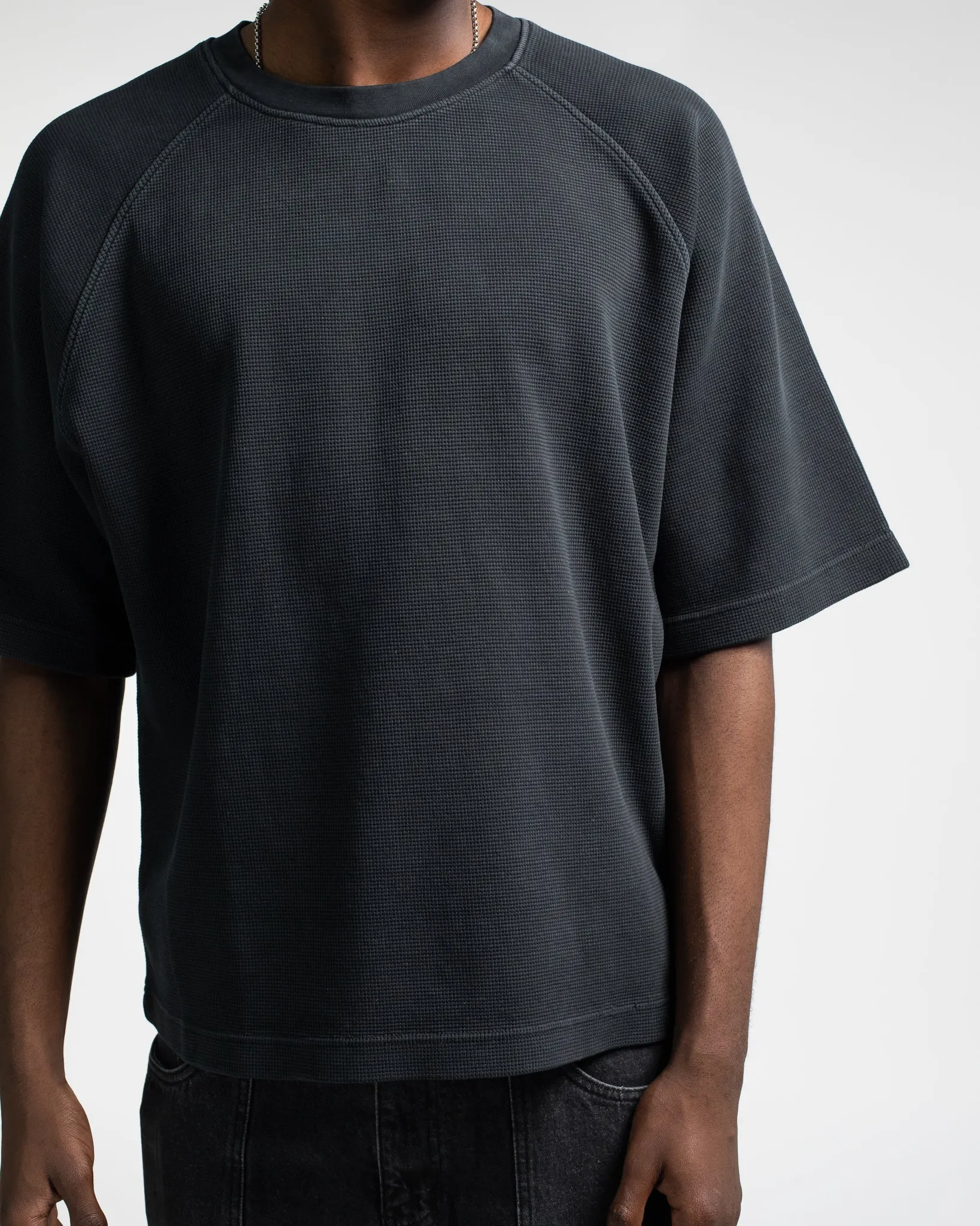 Thermal Boxy T-Shirt - Vintage Black