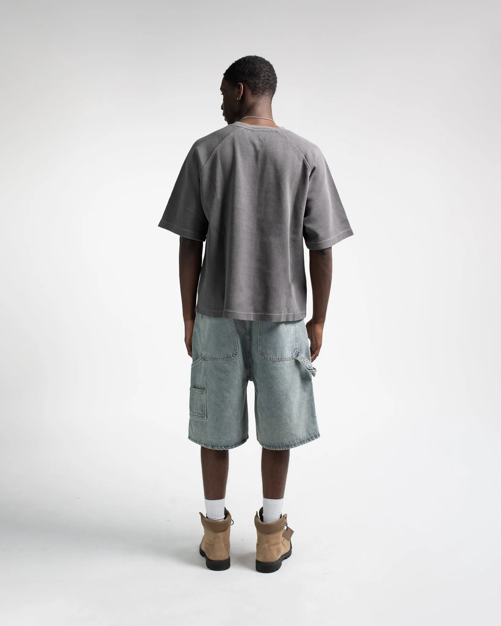 Thermal Boxy T-Shirt - Vintage Grey