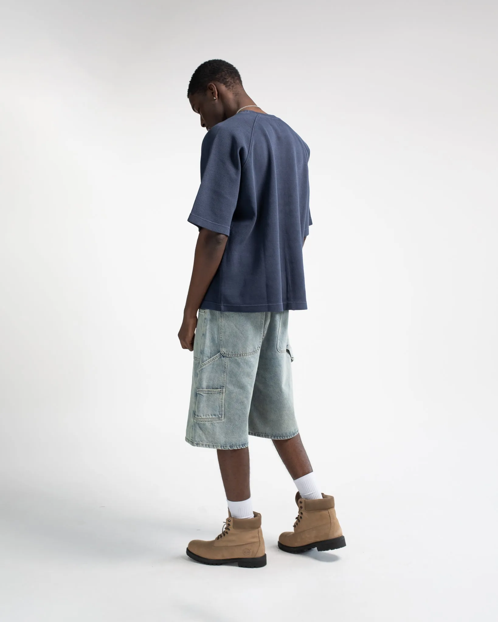 Thermal Boxy T-Shirt - Vintage Navy