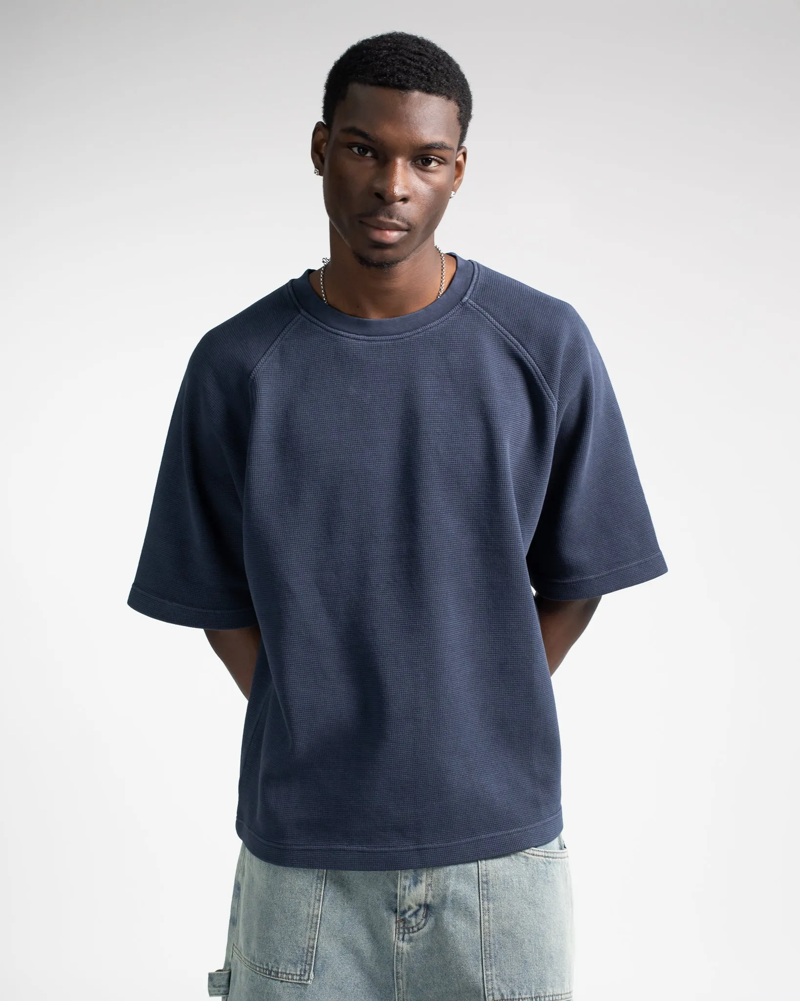 Thermal Boxy T-Shirt - Vintage Navy