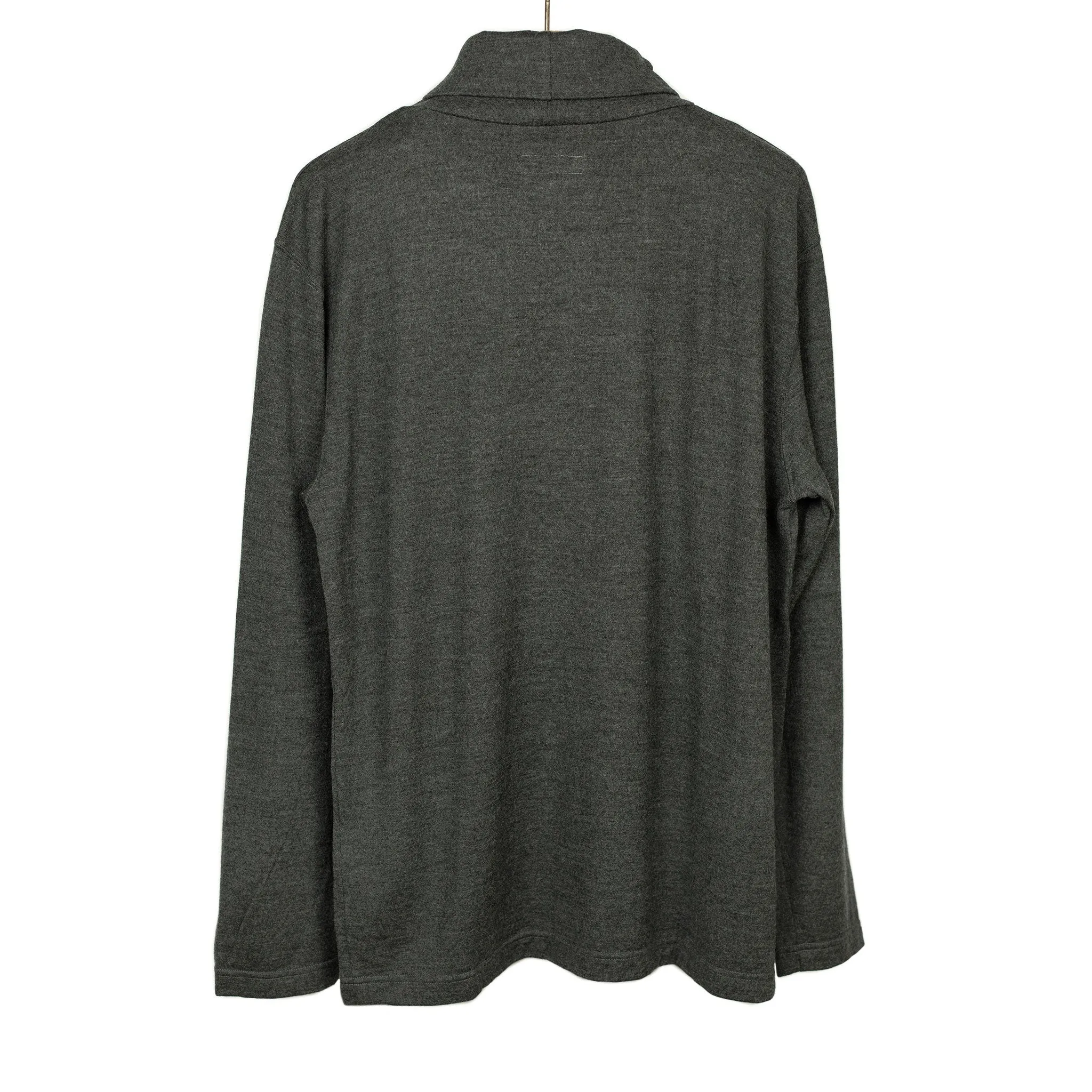 Turtleneck in charcoal washable wool jersey (restock)
