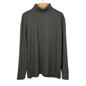 Turtleneck in charcoal washable wool jersey (restock)